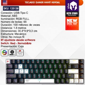 Imagen del producto TECLADO GAMER HAVIT 