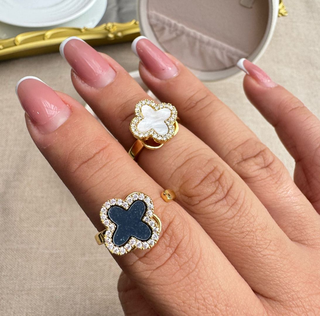 Anillo giratorio van cleef rodio 