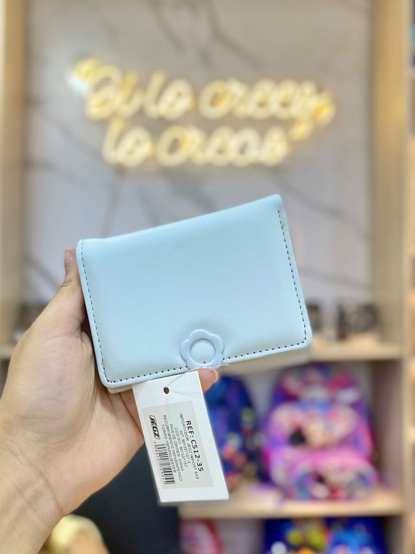 BILLETERA SINTÉTICA GATO Y FLOR