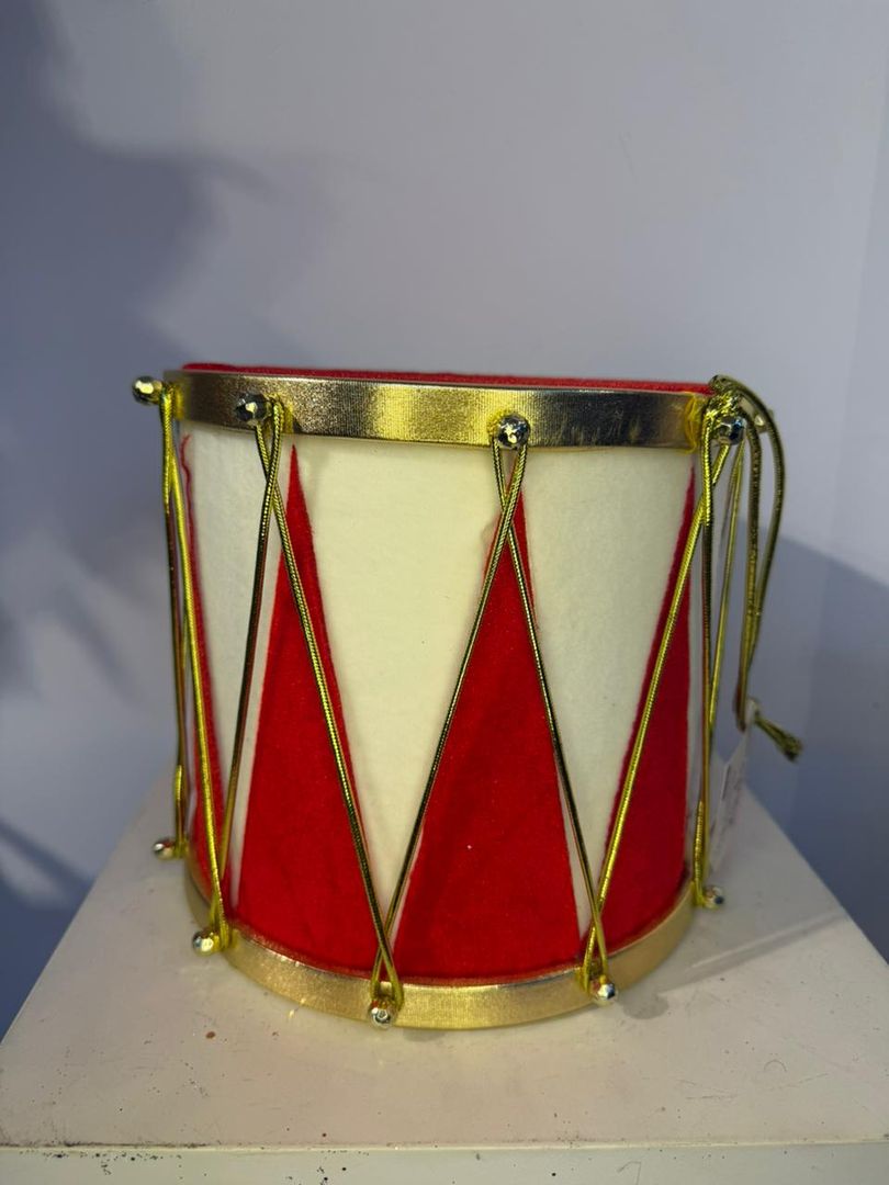 TAMBOR GRANDE DE PANA ROJA CON BLANCO