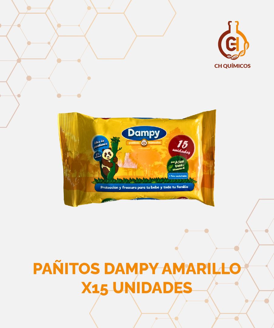 PAÑITOS HÚMEDOS DAMPY AMARILLO x15 UNIDADES
