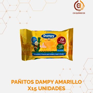 Imagen del producto PAÑITOS HÚMEDOS DAMPY AMARILLO x15 UNIDADES