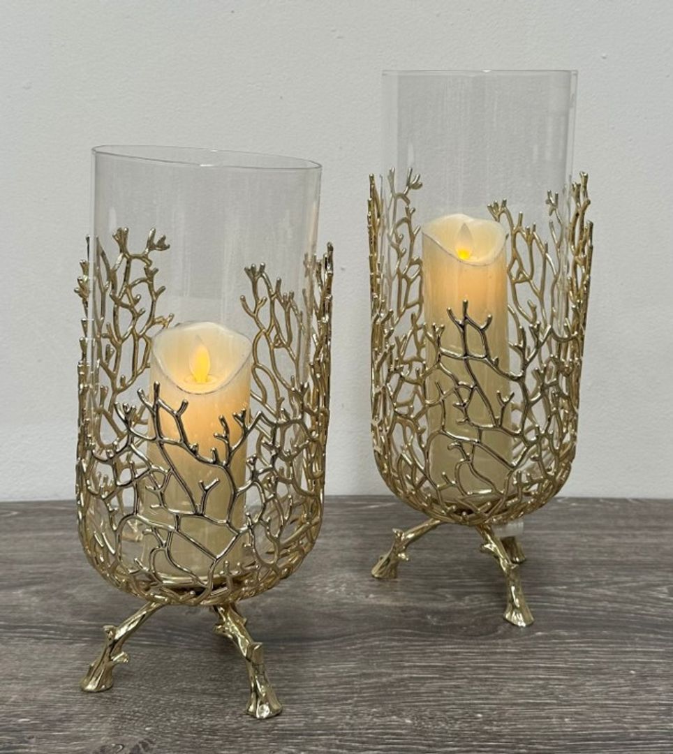 Floreros de metal cristal