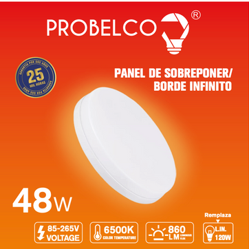 Imagen del producto PANEL SOBREPONER 48W BORDE INFINITO REDONDO 