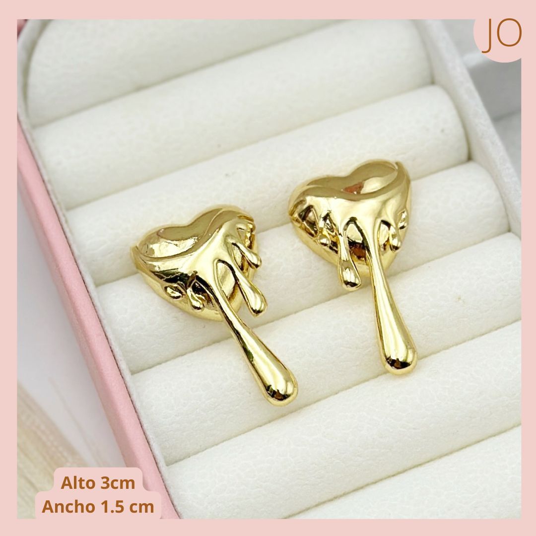 Maxi Aretes Corazón Derretido Amoroso