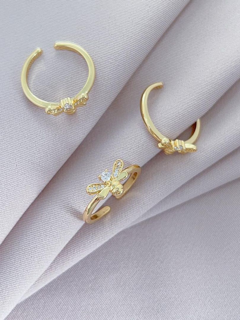 Anillos ajustables en rodio