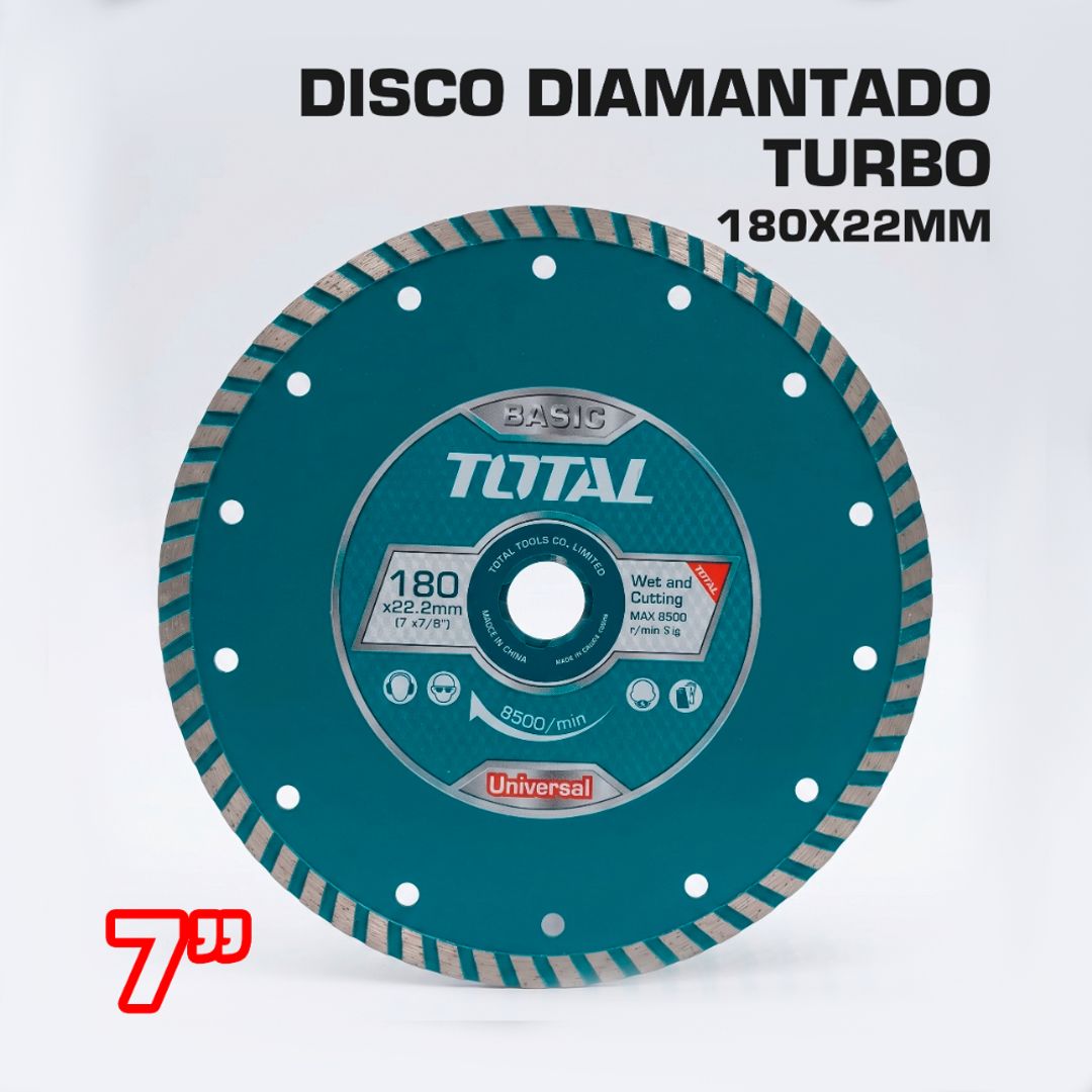 DISCO DE CORTE TURBO DIAMANTADO 7” 180MM