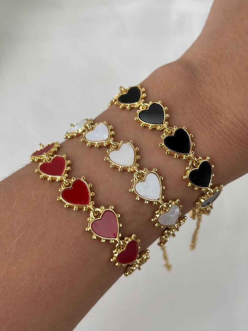 Pulsera corazones puntos 