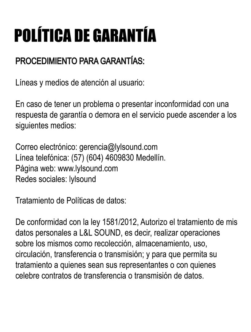 POLITICA DE GARANTIA