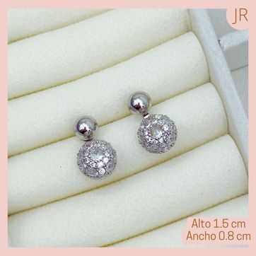 Imagen del producto Topo Rodio Plateado Balin Diamantado 