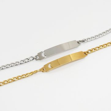 PULSERA PLACA LUNA 6 X 43 MM ACERO - imagen 1