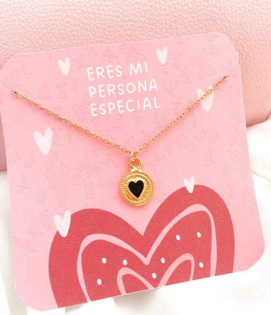CADENITA CORAZÓN NEGRO