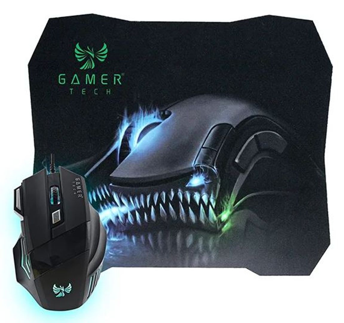 Mouse Gamer Tech GTX7C con padmouse