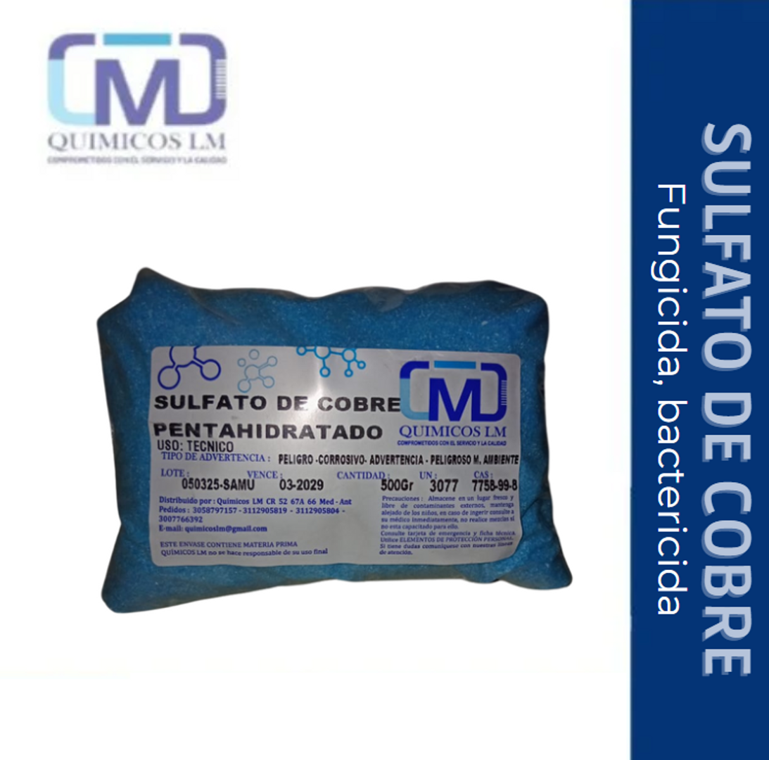 SULFATO DE COBRE PENTAHIDRATADO25% X500gr