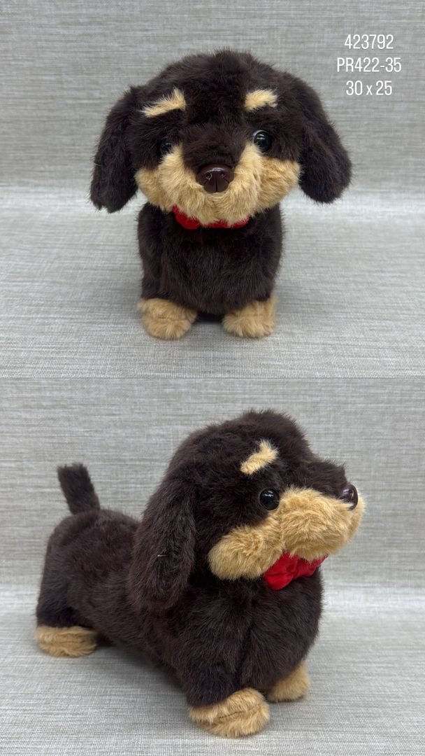 PERRO SALCHICHA CON CORBATÍN 30X25CM