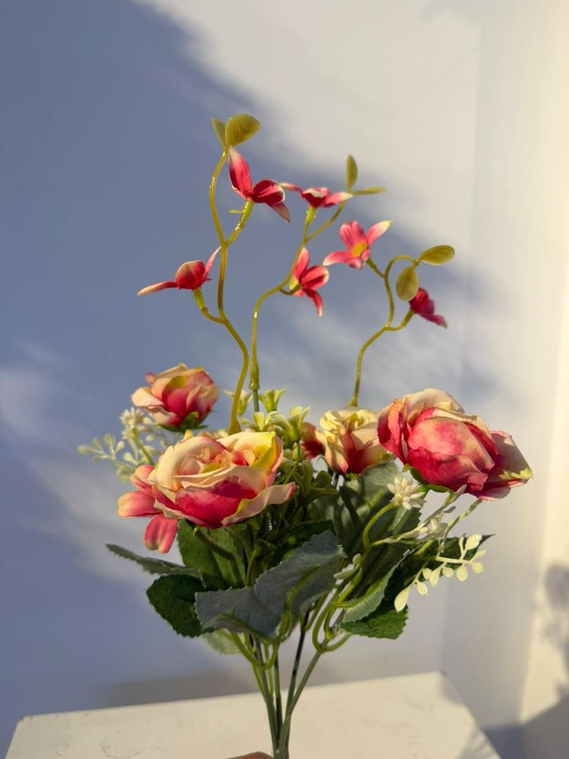 MINI ROSA CON MARGARITA CONFETI X 5