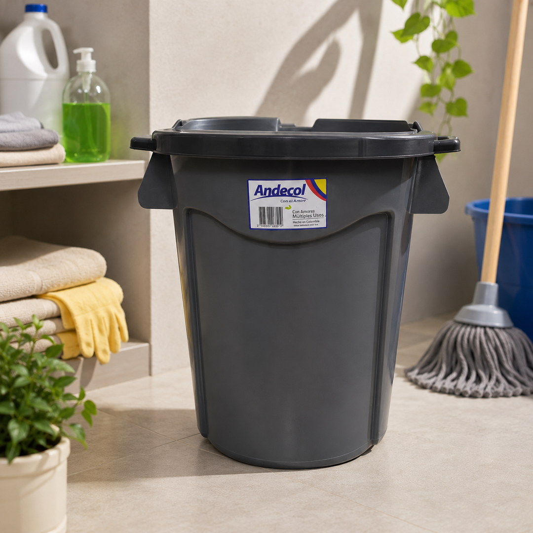ECOTANQUE 80 LTS GRIS  C/TAPA-A.COL