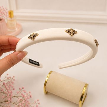 Diadema abejita blanca Dorada  - imagen 1