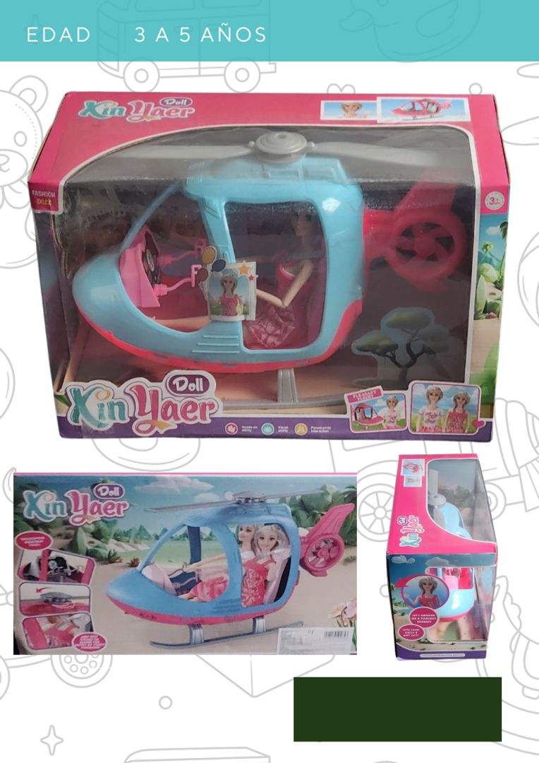 Helicóptero con muñeca  