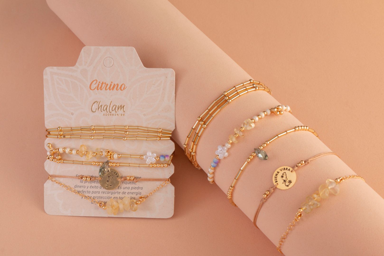 Juego de Pulseras Piedras Naturales: Citrino