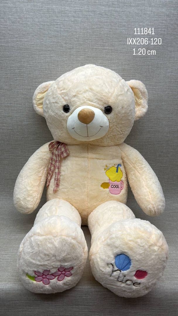 OSO CREMA CON BORDADO DE 1.20 CM 
