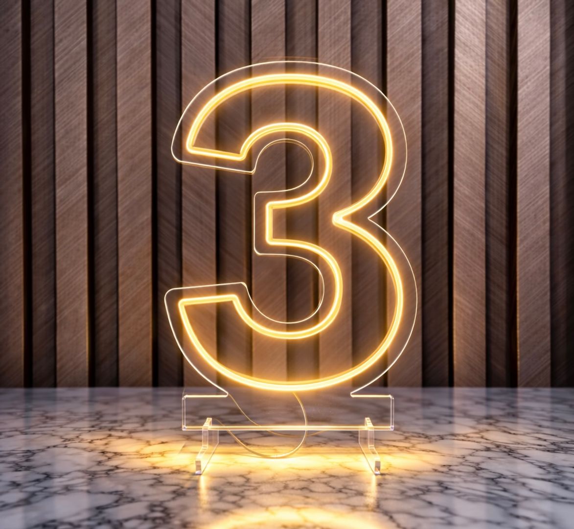 NÚMEROS LED LUZ CÁLIDA 60 CM