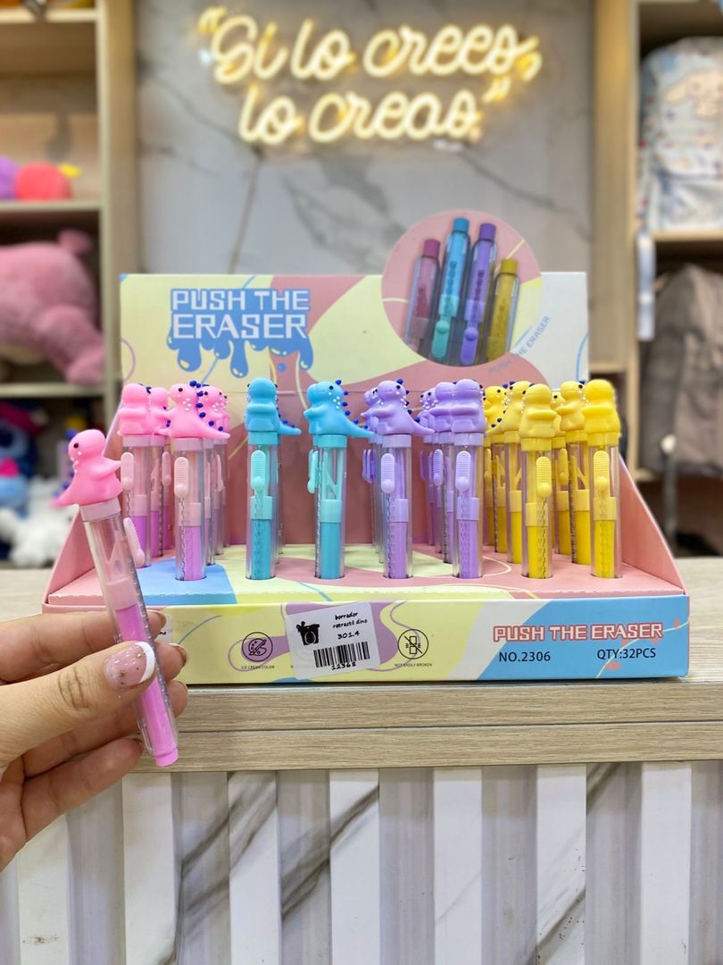 BORRADOR RETRÁCTIL DINOSAURIO 