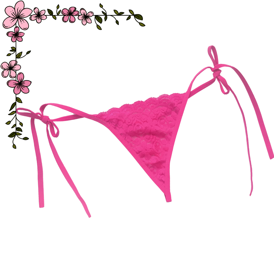 Tanga hilo en T encaje amarre 