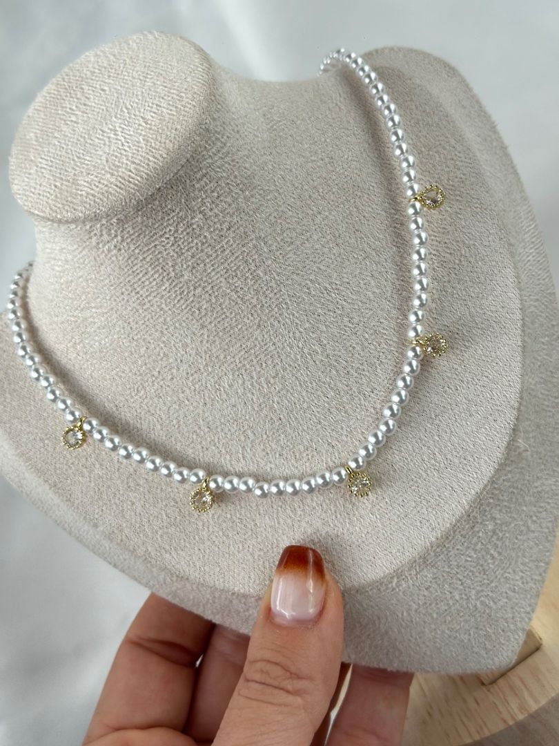 Collar perla circones 