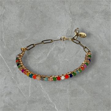 Pulsera Tejida Cristales Multicolor - imagen 3