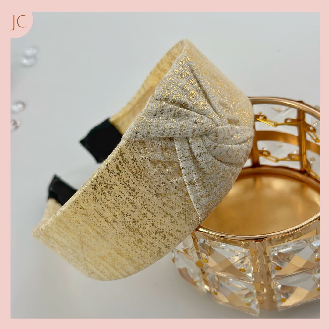 Diadema Gruesa Amarillo Dorado 