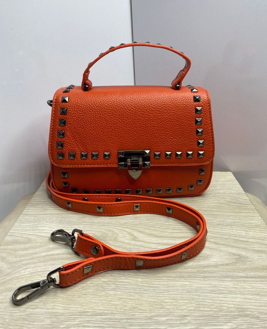Bolso, beige y naranja 