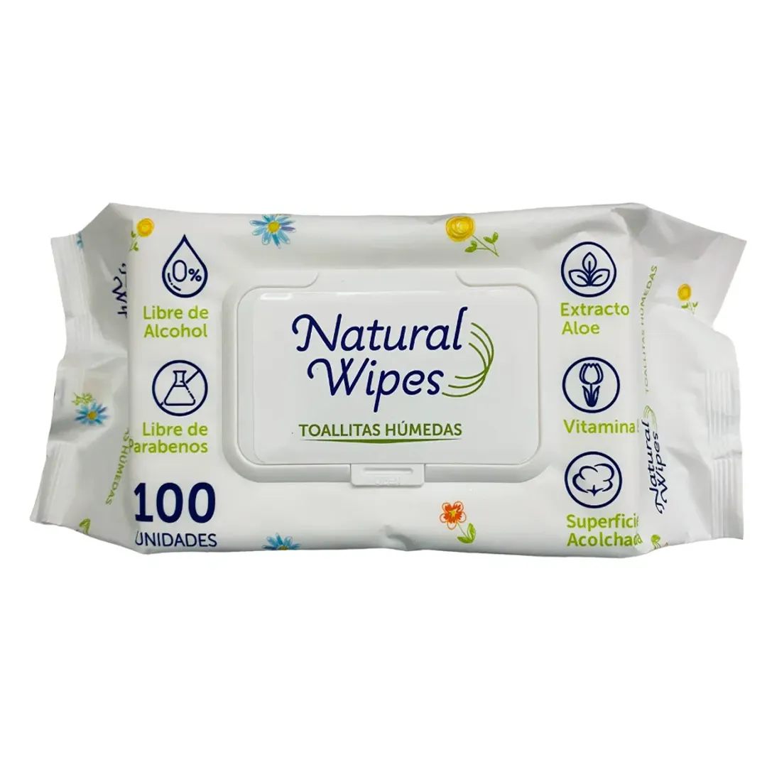 PAÑITOS HUMEDOS NATURAL WIPES X 100 UND 
