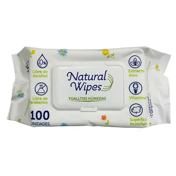 Imagen del producto PAÑITOS HUMEDOS NATURAL WIPES X 100 UND 