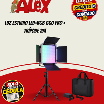 Imagen del producto LUZ ESTUDIO LED-RGB 660 PRO + TRÍPODE 2M