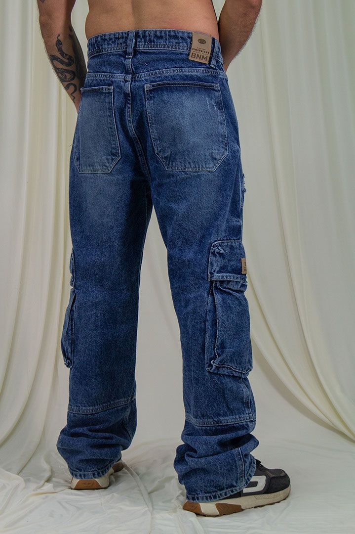 JEANS CARGO AZUL