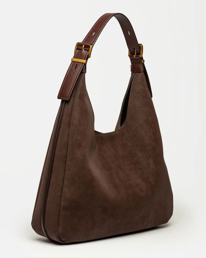 BOLSO RAW EFECTO CUERO CHOCOLATE