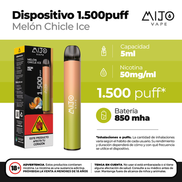 Imagen del producto Mijo Melon Chicle Ice 1500 Puffs