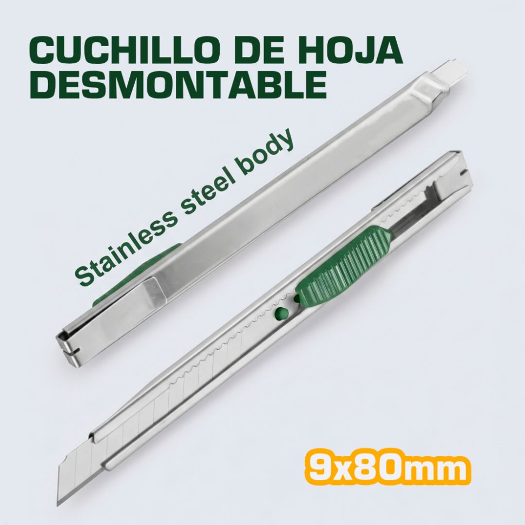 EXACTO METALICO 14CM CON CUCHILLAS DE 9X80MM CON BLOQUEO