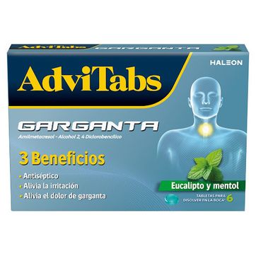 Imagen del producto ADVITABS GARGANTA MENTOL SOB X 6 TAB