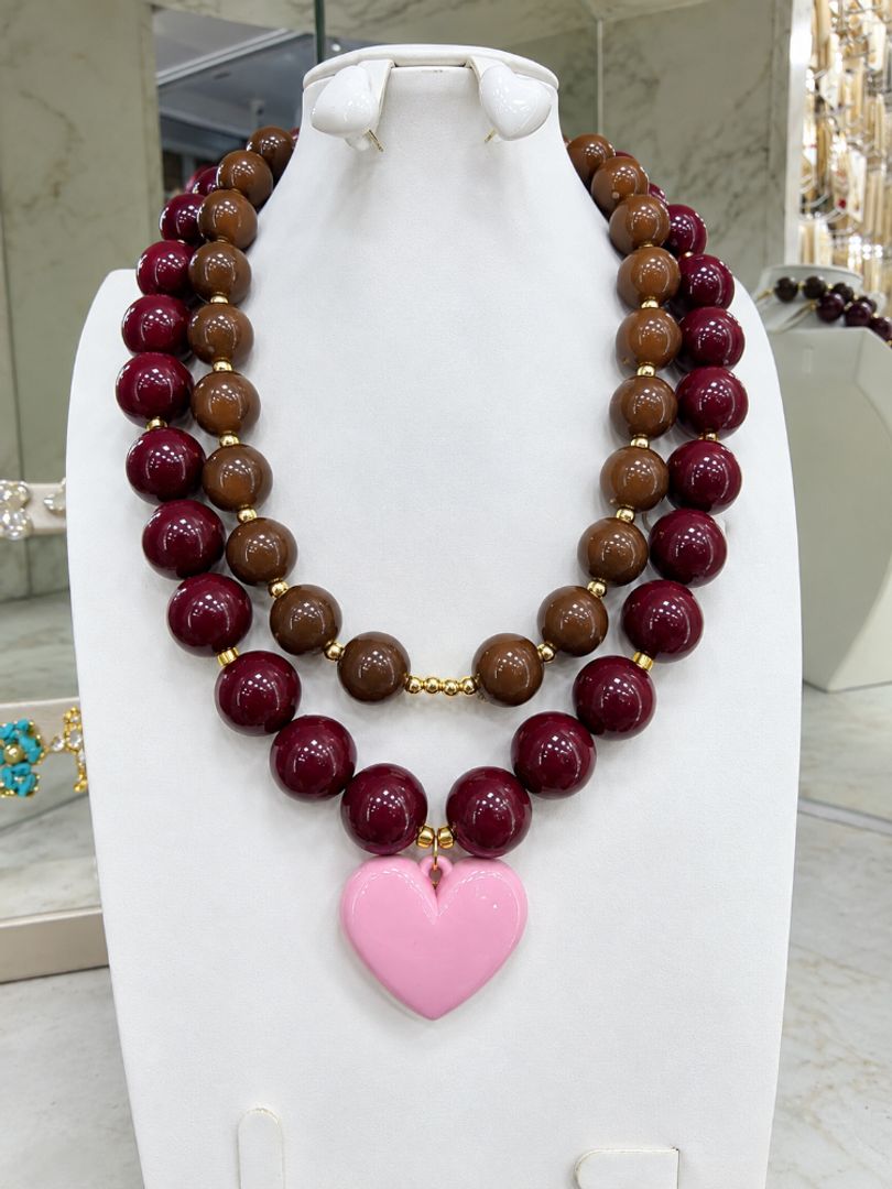 Collar Dúo Cherry Mocha