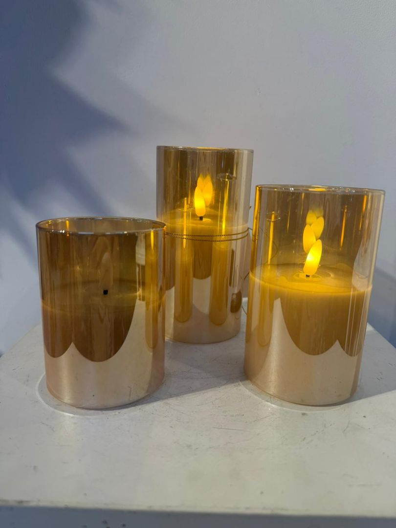 SET DE VELAS LUZ CALIDA X 3 PILA AAA Y CON CONTROL