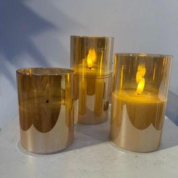 Imagen del producto SET DE VELAS LUZ CALIDA X 3 PILA AAA Y CON CONTROL
