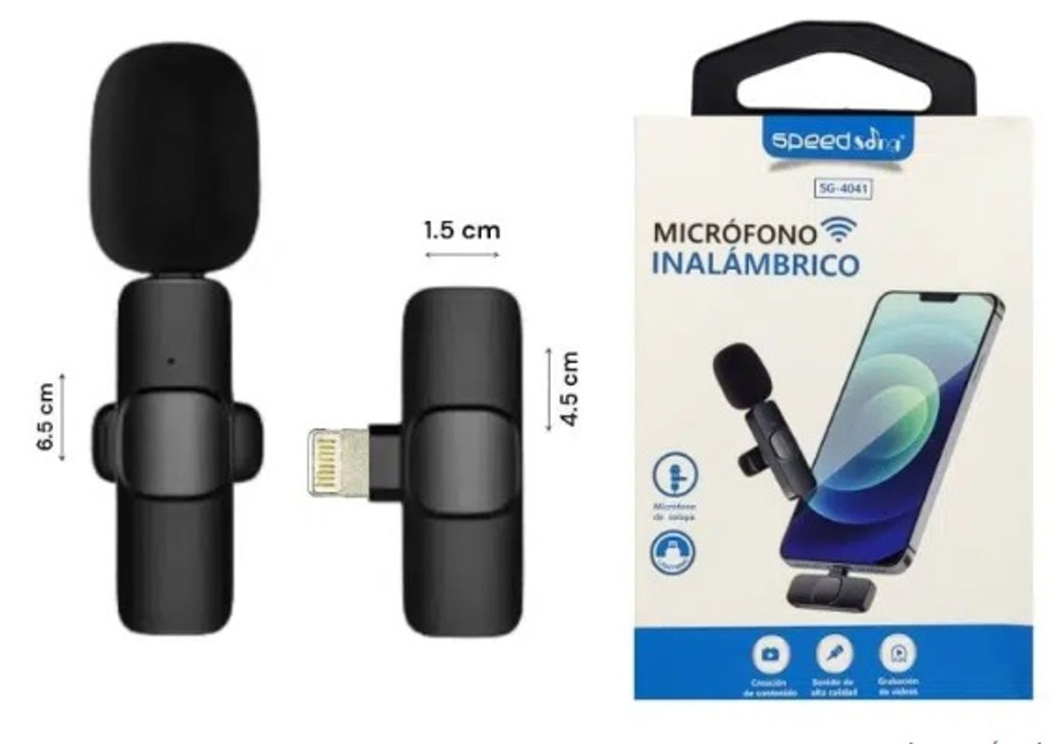 Micrófono solapa Inalámbrico Iphone SpeedSong SG4041