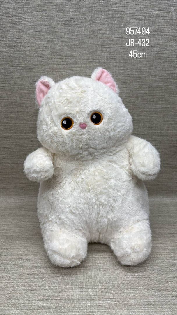 GATO PELUDITO BLANCO 45 CM