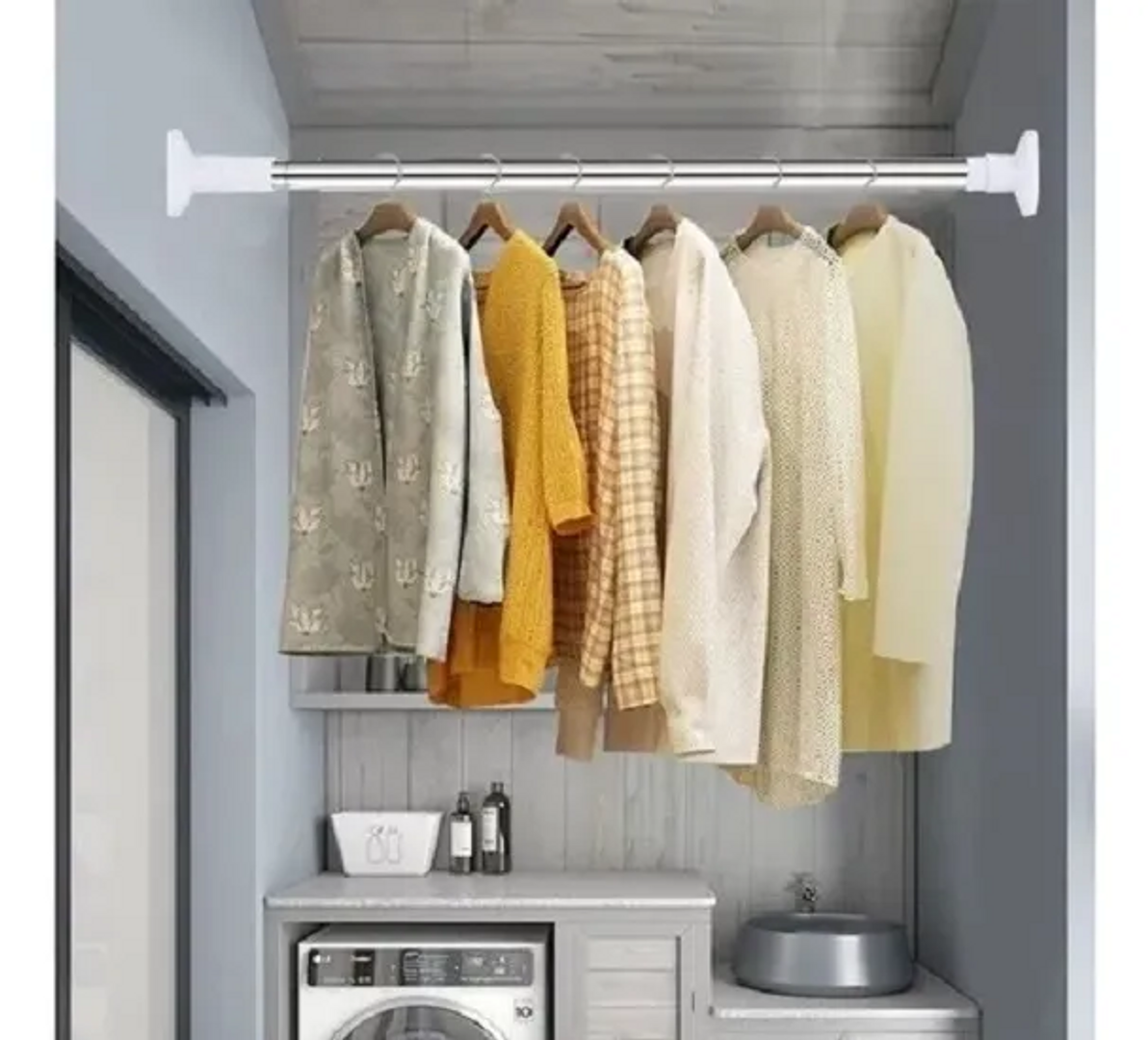 BARRA EXTENSIBLE TUBO ROPA 1,40 x 2,50 metros