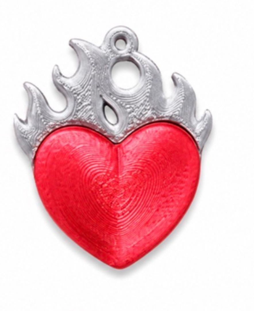 Dije Corazon Fuego plateado