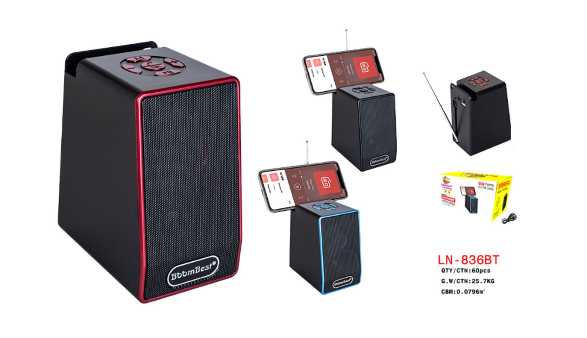 PARLANTE BOOMBEST CUADRADO LN-836BT