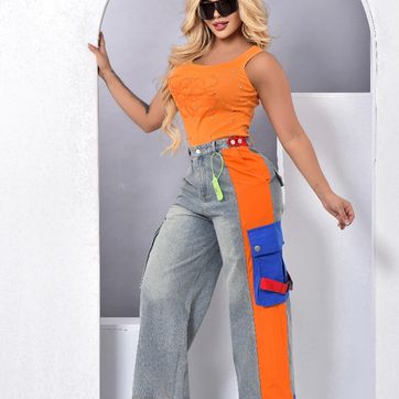 JEAN CARGO NARANJA  - imagen 1