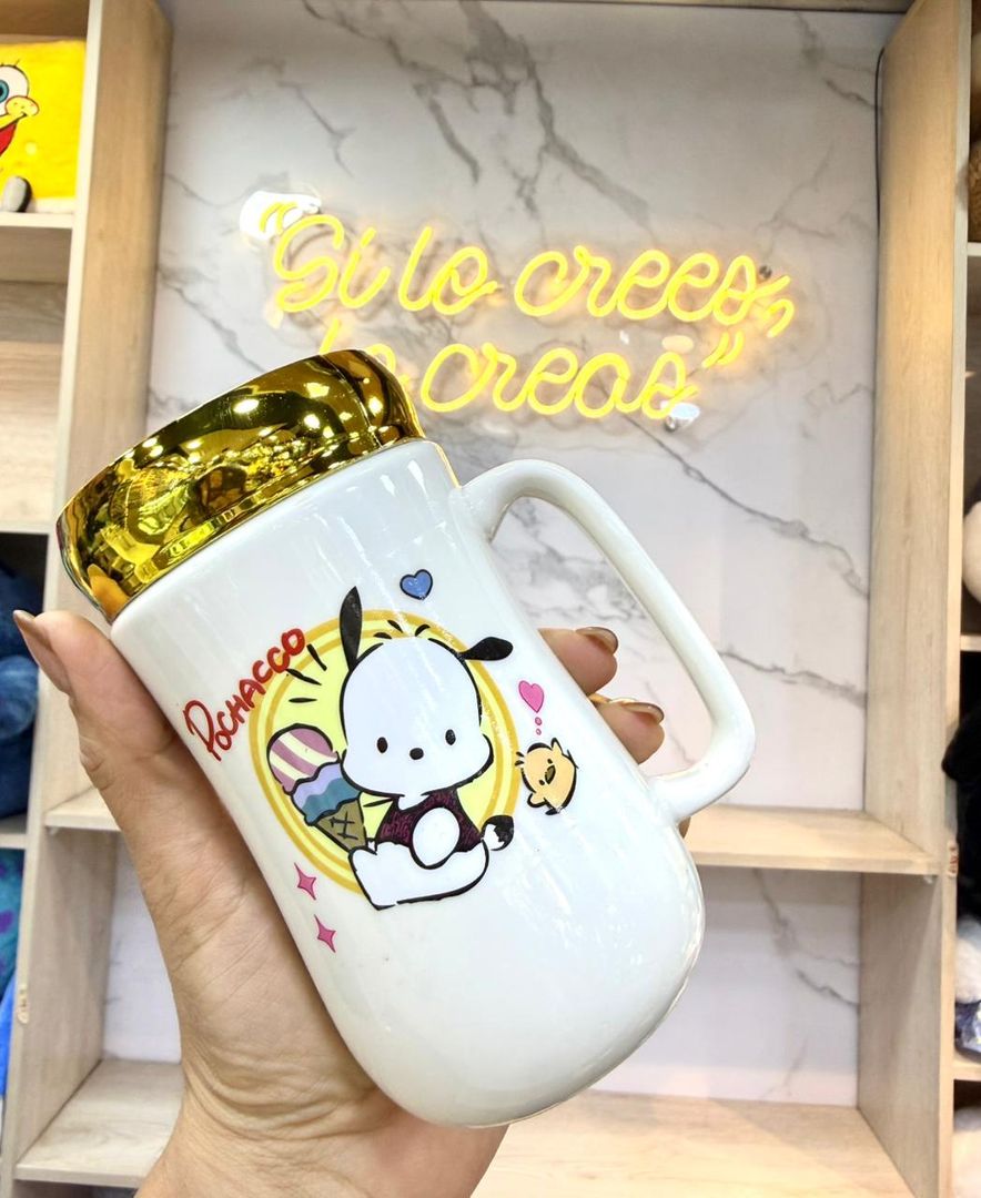 MUG TAPA ESPEJO SANRIO PERSONAJES